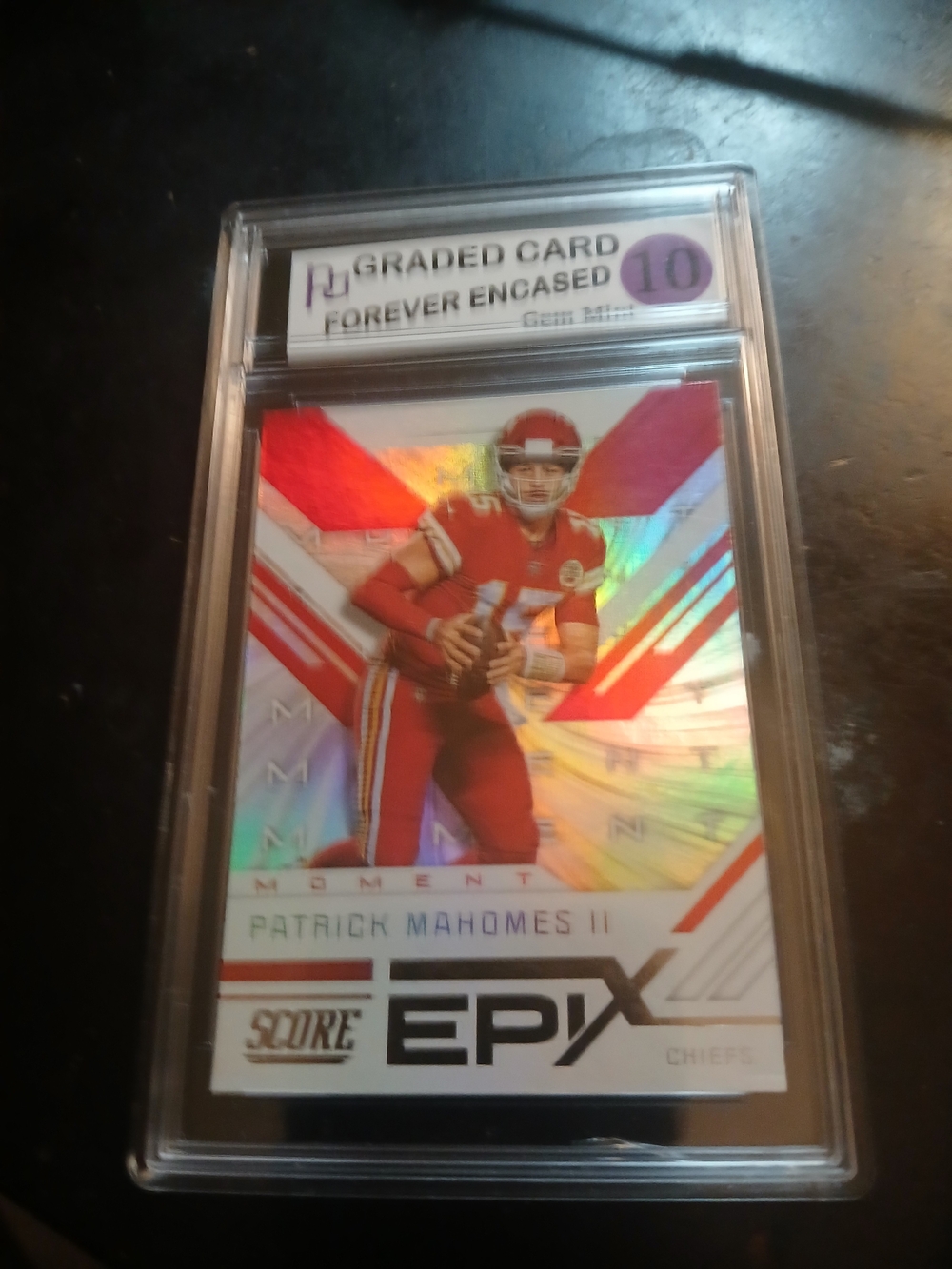 Patrick Mahomes II Score EPIX Holo Football Card - Red/White